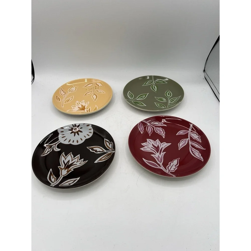 🍂 Longaberger Nature's Tradition Pottery Plates Set of 4–6.75